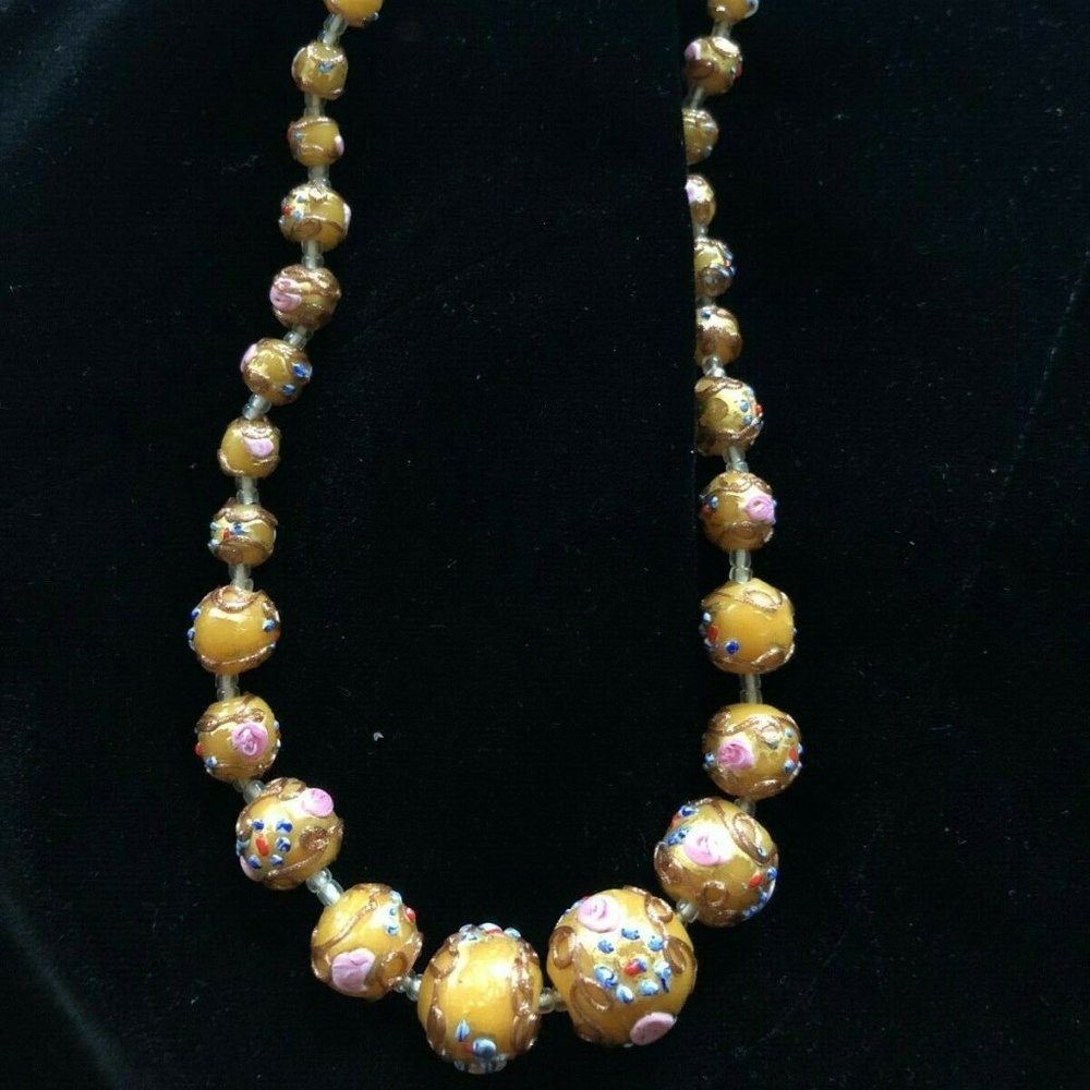 Italian Venetian Glass 16 inch Vintage Necklace